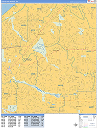 Cleveland Heights Wall Map Basic Style 2026